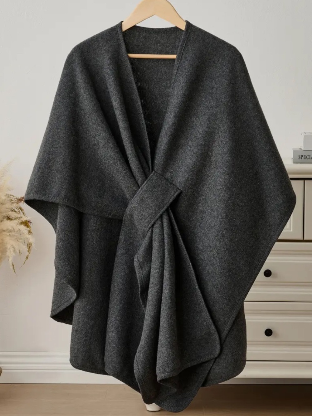 The Fleece Company Fleece Drape Shawl Grey One Size Fits All